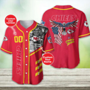 Kansas City Chiefs Personalized Baseball Jersey