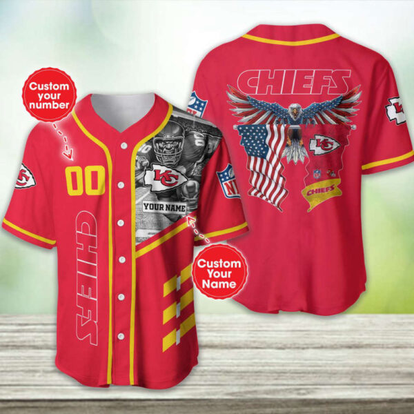 Kansas City Chiefs Personalized Baseball Jersey