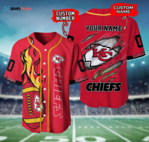 Kansas City Chiefs Personalized Baseball Jersey