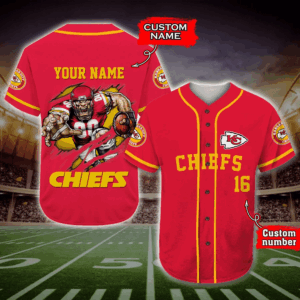 Kansas City Chiefs Personalized Baseball Jersey