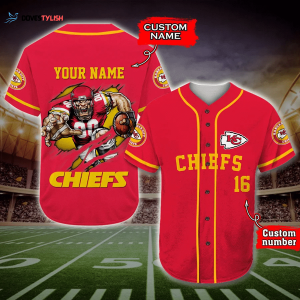 Kansas City Chiefs Personalized Baseball Jersey