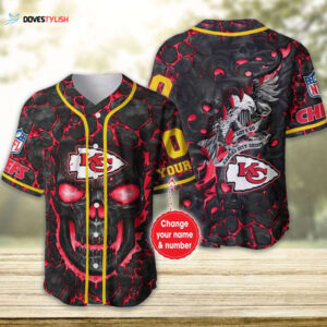 Kansas City Chiefs Personalized Baseball Jersey Gift for Men Dad