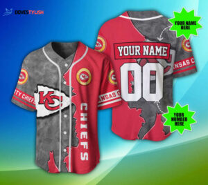Kansas City Chiefs Personalized Baseball Jersey Gift for Men Dad