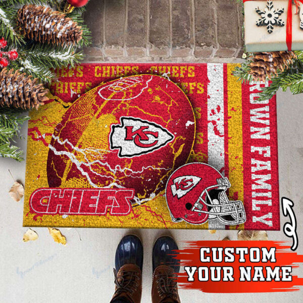 Kansas City Chiefs Personalized Doormat Home Decor 2024 2025 26