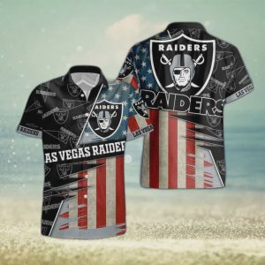 Las Vegas Raiders American Flag Logo Hawaiian Shirt Gift for Men Women Fans 3