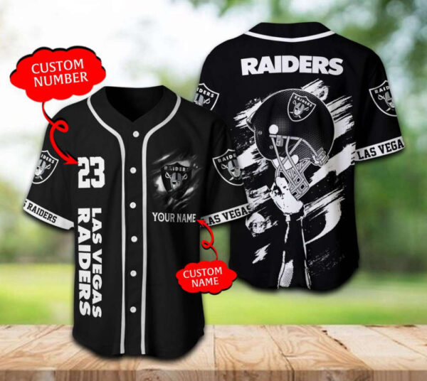 Las Vegas Raiders Baseball Jersey Personalized