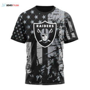 Las Vegas Raiders Classic Grunge American Flag Unisex T-Shirt For Fans Gifts 2025