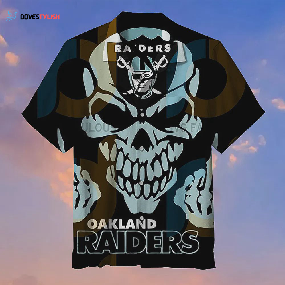 Las Vegas Raiders Full 3d Skull Hawaiian Shirt Gift for Men Women Fans Las Vegas Raiders Full 3d Skull Hawaiian Shirt Gift for Men Women Fans