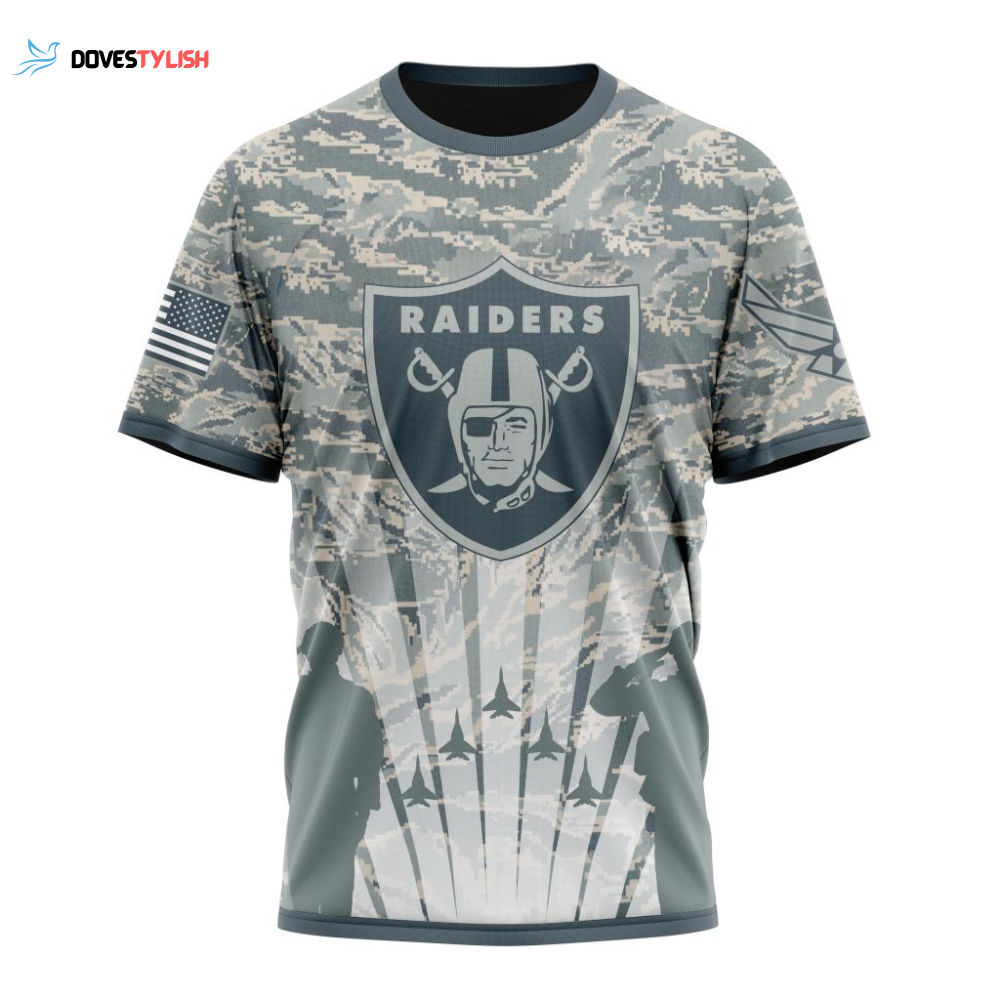 Las Vegas Raiders Honor US Air Force Veterans Unisex T-Shirt For Fans Gifts 2025 Las Vegas Raiders Honor US Air Force Veterans Unisex T-Shirt For Fans Gifts 2025