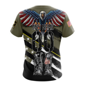 Las Vegas Raiders Honor Veterans Kneeling Soldier Unisex T-Shirt For Fans Gifts 2025