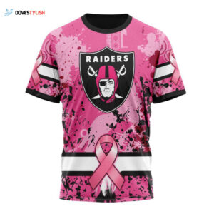 Las Vegas Raiders I Pink I Can! In October We Wear Pink Breast Cancer Unisex T-Shirt For Fans Gifts 2025