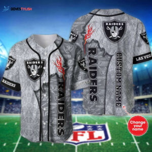 Las Vegas Raiders Personalized Baseball Jersey