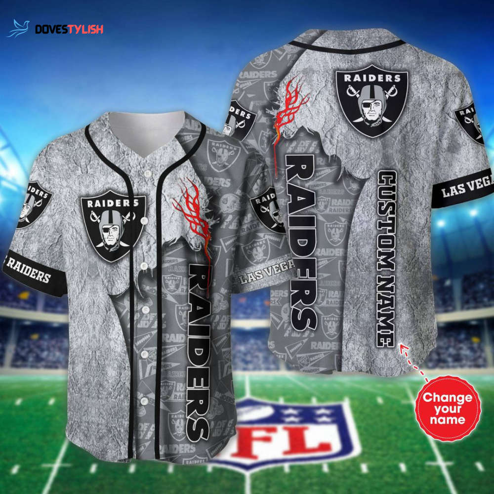 Las Vegas Raiders Personalized Baseball Jersey Las Vegas Raiders Personalized Baseball Jersey