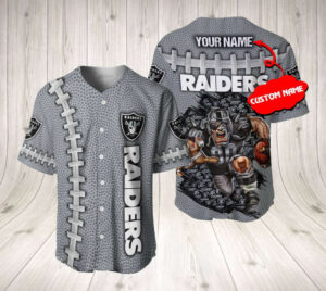 Las Vegas Raiders Personalized Baseball Jersey