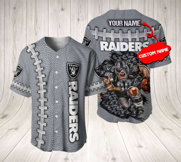 Las Vegas Raiders Personalized Baseball Jersey