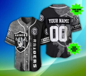 Las Vegas Raiders Personalized Baseball Jersey