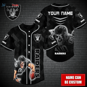 Las Vegas Raiders Personalized Baseball Jersey