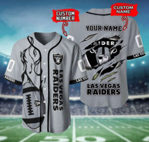 Las Vegas Raiders Personalized Baseball Jersey