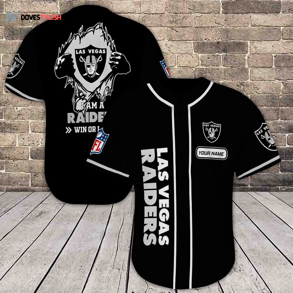 Las Vegas Raiders Personalized Baseball Jersey Gift For Men Women Las Vegas Raiders Personalized Baseball Jersey Gift For Men Women