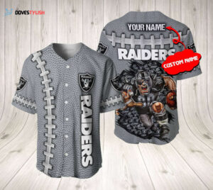 Las Vegas Raiders Personalized Baseball Jersey