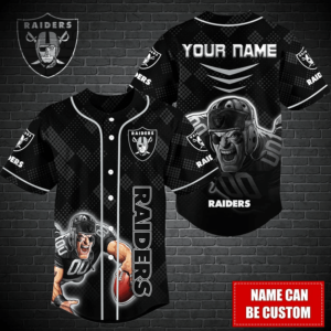 Las Vegas Raiders Personalized Baseball Jersey