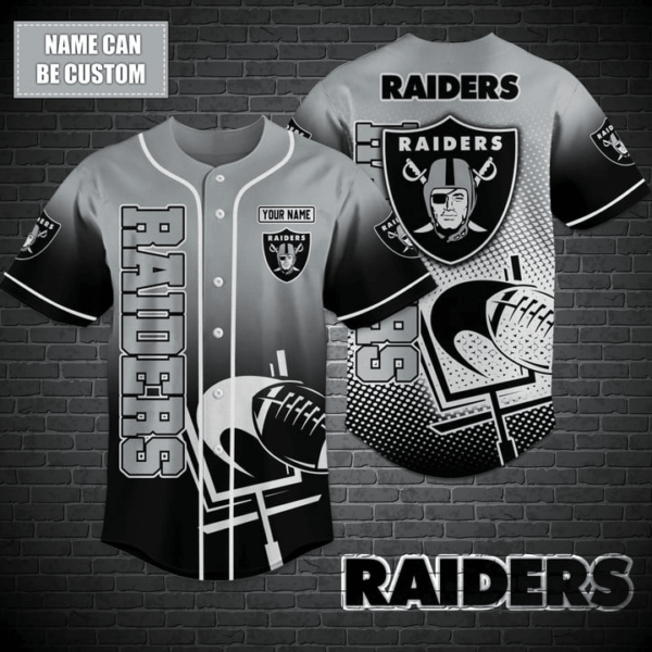 Las Vegas Raiders Personalized Baseball Jersey