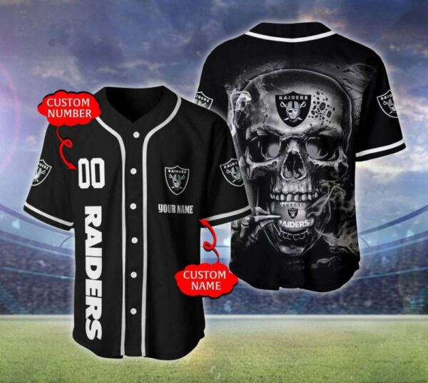 Las Vegas Raiders Personalized Baseball Jersey
