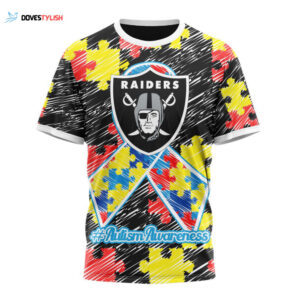Las Vegas Raiders Puzzle Autism Awareness Unisex T-Shirt For Fans Gifts 2025