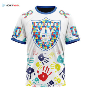 Las Vegas Raiders Special Autism Awareness Hands Unisex T-Shirt For Fans Gifts 2025