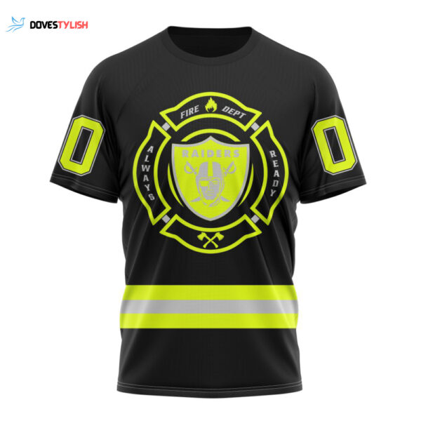 Las Vegas Raiders Special FireFighter Uniform Design Unisex T-Shirt For Fans Gifts 2025