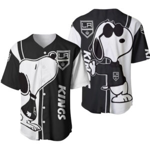 Los Angeles Kings Snoopy Lover Printed Baseball Jersey BJ2192