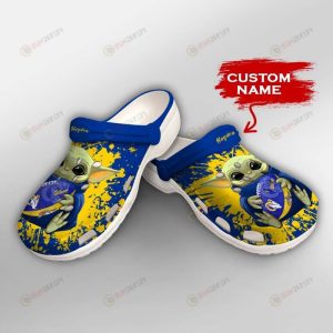 Los Angeles Rams Baby Yoda Custom Name Clogs Classic Clogs Shoes
