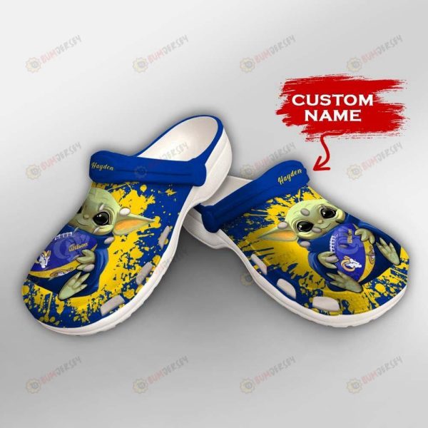 Los Angeles Rams Baby Yoda Custom Name Clogs Classic Clogs Shoes