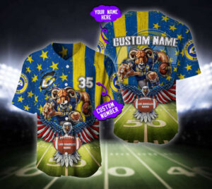 Los Angeles Rams Baseball Jersey Custom Name And Number