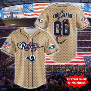Los Angeles Rams Baseball Jersey Gucci NFL Custom For Fans BJ2212