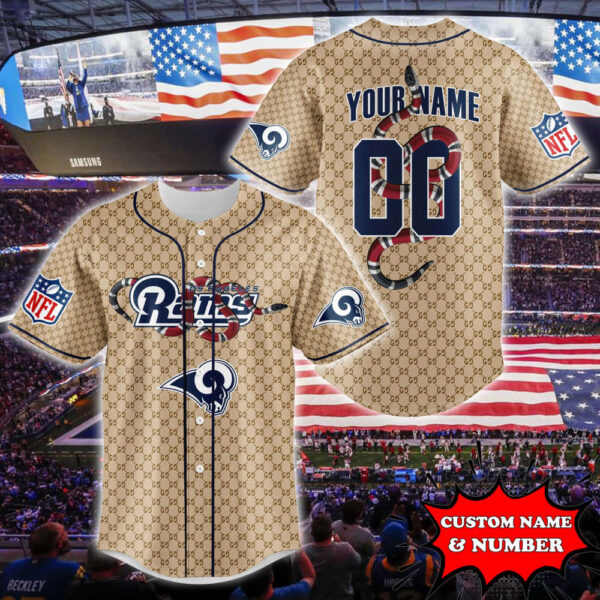 Los Angeles Rams Baseball Jersey Gucci NFL Custom For Fans BJ2212