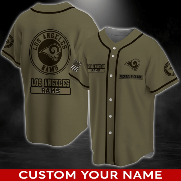 Los Angeles Rams NFL Baseball Jersey Shirt For Men Women  With Personalized Name