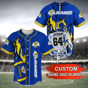 Los Angeles Rams NFL Personalized Personalized Name Baseball Jersey Shirt  For Men Women