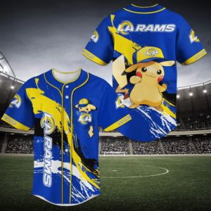 Los Angeles Rams NFL Pikachu Baseball Jersey Shirt  For Men Women