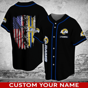 Los Angeles Rams NFL US Flag Baseball Jersey Shirt For Men Women