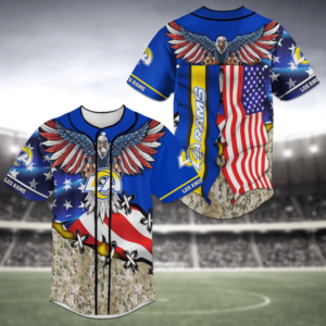 Los Angeles Rams NFL US Flag Eagle Baseball Jersey Shirt  For Men Women