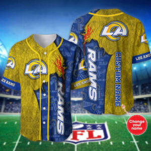 Los Angeles Rams Personalized Baseball Jersey