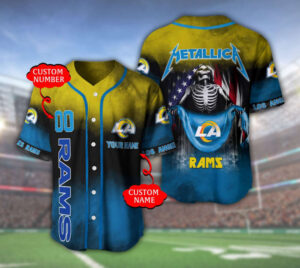 Los Angeles Rams Personalized Baseball Jersey