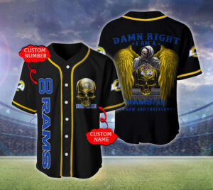 Los Angeles Rams Personalized Baseball Jersey
