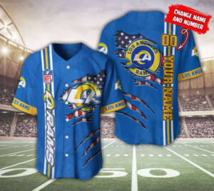 Los Angeles Rams Personalized Baseball Jersey