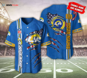 Los Angeles Rams Personalized Baseball Jersey
