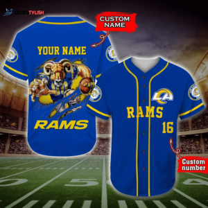 Los Angeles Rams Personalized Baseball Jersey