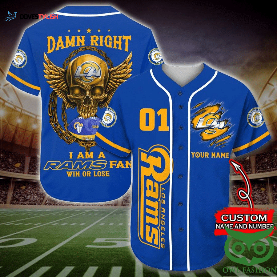 Los Angeles Rams Personalized Baseball Jersey Los Angeles Rams Personalized Baseball Jersey