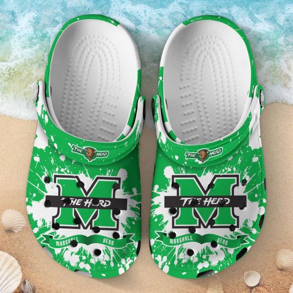 Marshall Thundering Herd Clog Shoes, Water Shoes – Gift for Men Women Fans – Gift for Men Women Fans