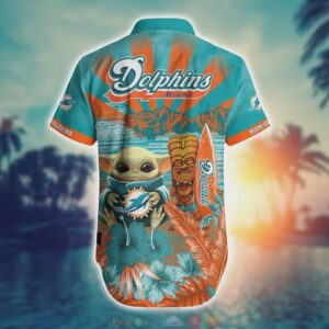 Miami Dolphins Baby Yoda Hawaiian Shirt 3